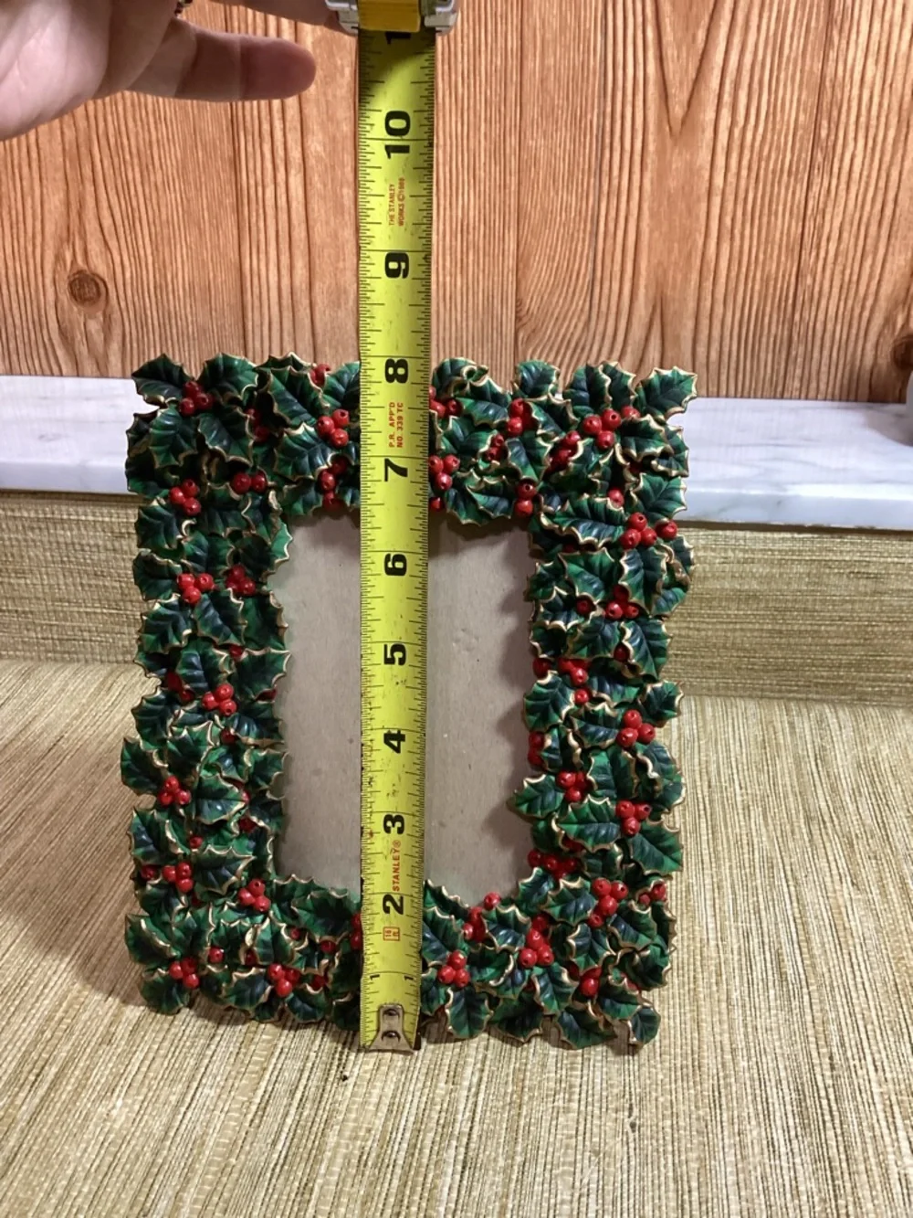 Holly Berry Decorative Picture Frame - Green & Red